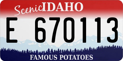 ID license plate E670113