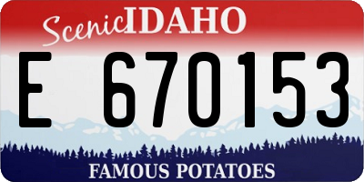 ID license plate E670153
