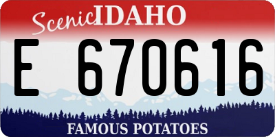 ID license plate E670616