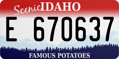 ID license plate E670637