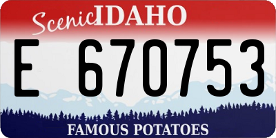 ID license plate E670753