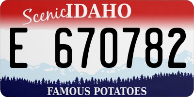 ID license plate E670782