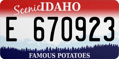 ID license plate E670923