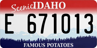 ID license plate E671013