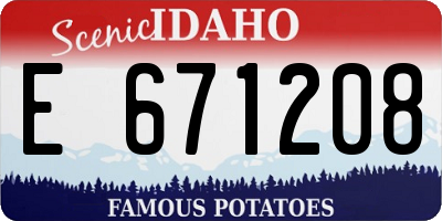 ID license plate E671208