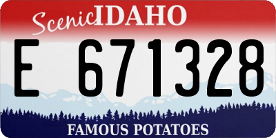 ID license plate E671328