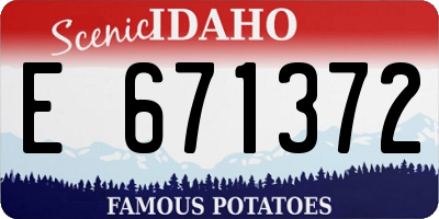 ID license plate E671372