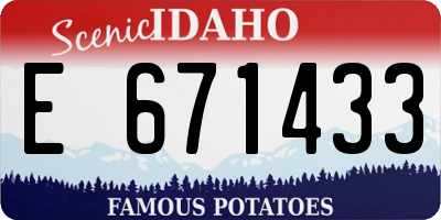 ID license plate E671433