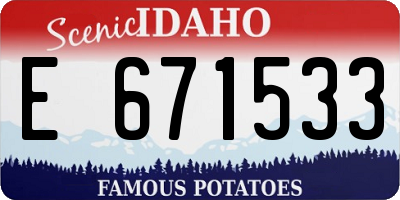 ID license plate E671533