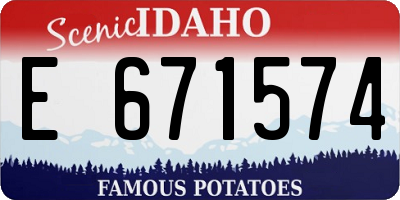 ID license plate E671574
