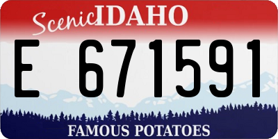 ID license plate E671591
