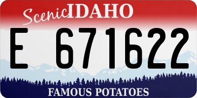 ID license plate E671622