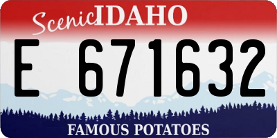 ID license plate E671632