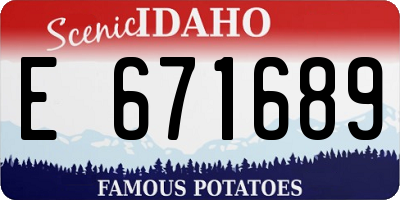 ID license plate E671689