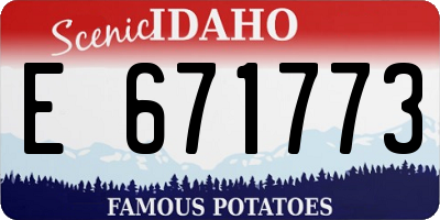 ID license plate E671773