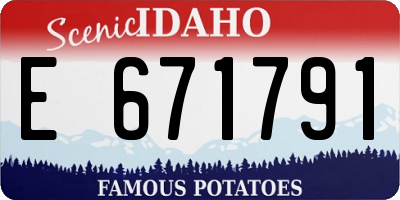 ID license plate E671791