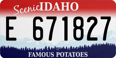ID license plate E671827