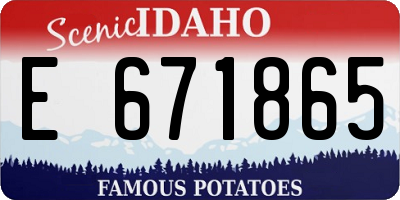 ID license plate E671865