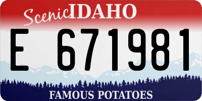 ID license plate E671981