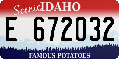 ID license plate E672032