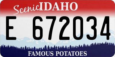 ID license plate E672034