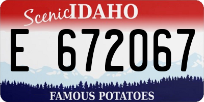 ID license plate E672067