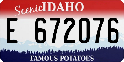 ID license plate E672076