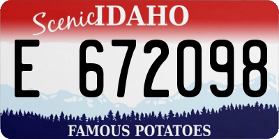 ID license plate E672098