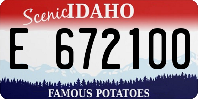 ID license plate E672100