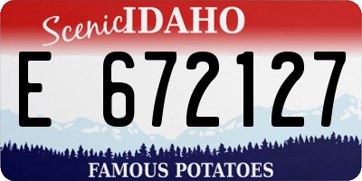 ID license plate E672127