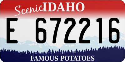ID license plate E672216