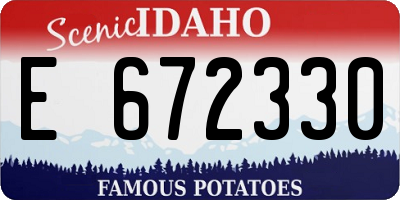 ID license plate E672330
