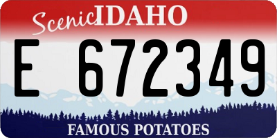 ID license plate E672349