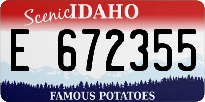 ID license plate E672355