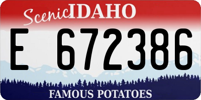 ID license plate E672386