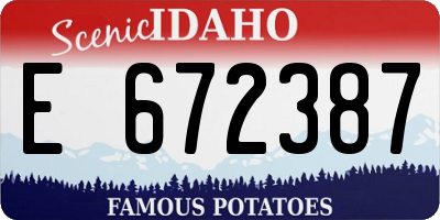 ID license plate E672387