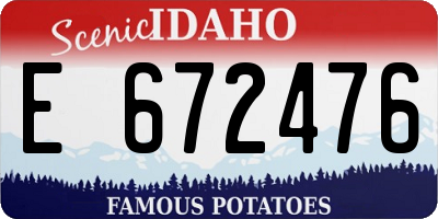 ID license plate E672476