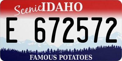 ID license plate E672572