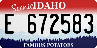 ID license plate E672583