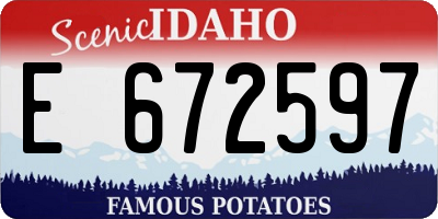 ID license plate E672597