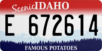 ID license plate E672614