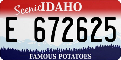 ID license plate E672625