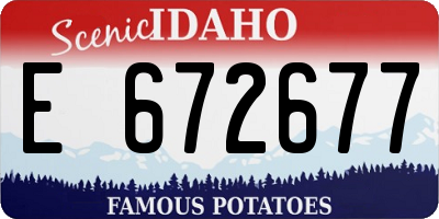 ID license plate E672677