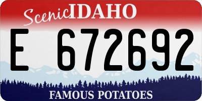 ID license plate E672692