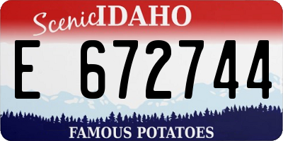 ID license plate E672744