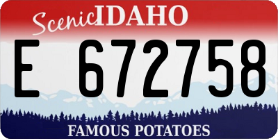 ID license plate E672758
