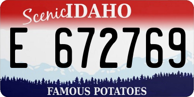 ID license plate E672769