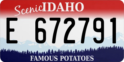 ID license plate E672791