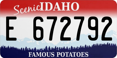 ID license plate E672792