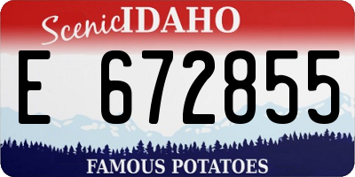 ID license plate E672855